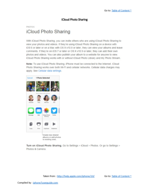 Page 247Go to:  Table of Content ^
iCloud Photo Sharing
Taken from :  http://help.apple.com/iphone/10/ Go to:  Table of Content ^
Compiled by :  iphone7userguide.com  