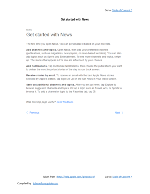 Page 289Go to:  Table of Content ^
Get started with News
Taken from :  http://help.apple.com/iphone/10/ Go to:  Table of Content ^
Compiled by :  iphone7userguide.com  