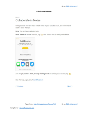 Page 322Go to:  Table of Content ^
Collaborate in Notes
Taken from :  http://help.apple.com/iphone/10/ Go to:  Table of Content ^
Compiled by :  iphone7userguide.com  