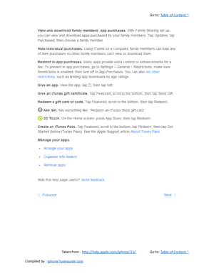 Page 364Go to:  Table of Content ^
Taken from :  http://help.apple.com/iphone/10/ Go to:  Table of Content ^
Compiled by :  iphone7userguide.com  