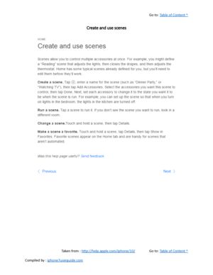 Page 370Go to:  Table of Content ^
Create and use scenes
Taken from :  http://help.apple.com/iphone/10/ Go to:  Table of Content ^
Compiled by :  iphone7userguide.com  