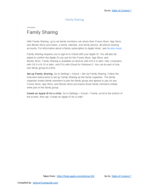 Page 428Go to:  Table of Content ^
Family Sharing
Taken from :  http://help.apple.com/iphone/10/ Go to:  Table of Content ^
Compiled by :  iphone7userguide.com  