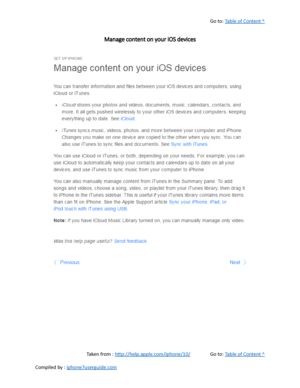 Page 44Go to:  Table of Content ^
Manage content on your iOS devices
Taken from :  http://help.apple.com/iphone/10/ Go to:  Table of Content ^
Compiled by :  iphone7userguide.com  