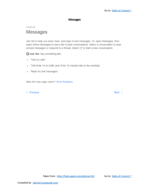 Page 453Go to:  Table of Content ^
Messages
Taken from :  http://help.apple.com/iphone/10/ Go to:  Table of Content ^
Compiled by :  iphone7userguide.com  