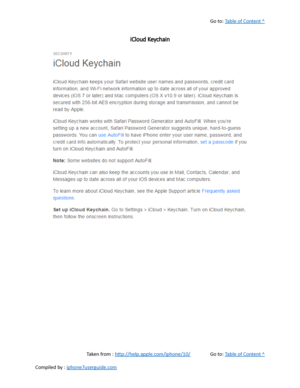 Page 469Go to:  Table of Content ^
iCloud Keychain
Taken from :  http://help.apple.com/iphone/10/ Go to:  Table of Content ^
Compiled by :  iphone7userguide.com  