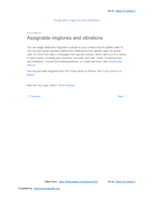 Page 526Go to:  Table of Content ^
Assignable ringtones and vibrations
Taken from :  http://help.apple.com/iphone/10/ Go to:  Table of Content ^
Compiled by :  iphone7userguide.com  