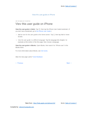 Page 56Go to:  Table of Content ^
View this user guide on iPhone
Taken from :  http://help.apple.com/iphone/10/ Go to:  Table of Content ^
Compiled by :  iphone7userguide.com  