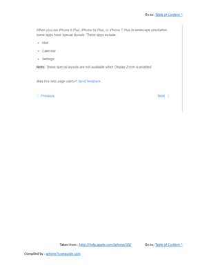 Page 72Go to:  Table of Content ^
Taken from :  http://help.apple.com/iphone/10/ Go to:  Table of Content ^
Compiled by :  iphone7userguide.com  