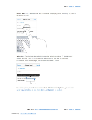 Page 94Go to:  Table of Content ^
Taken from :  http://help.apple.com/iphone/10/ Go to:  Table of Content ^
Compiled by :  iphone7userguide.com  
