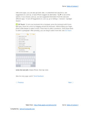 Page 95Go to:  Table of Content ^
Taken from :  http://help.apple.com/iphone/10/ Go to:  Table of Content ^
Compiled by :  iphone7userguide.com  