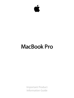 Page 1MacBook Pro
Important Product 
Information Guide  