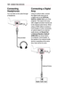 Page 128128CONNECTING	DEVICES
Connecting	
Headphones
You can listen to the audio through a headphone.
Not provided
Connecting	a	Digital 	
Amp
Using an optical cable, connect the digital audio input port of a digital amp to the OPTICAL	DIGITAL	AUDIO	OUT port of the projector. The output of an amp with a digital converter must be set to the desired audio format. When using a HDMI cable to connect a home theater or when connecting an optical output to an external audio device, set Sound	Out to External	Speaker...