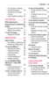 Page 1515CONTENTS
 –To Connect to a Network 
Through Set Expert 50
 –To Use the Wi-Fi Direct 
Function 51
 –Tips for Network Settings 52
3D	FUNCTION	 53
While	Watching	3D	 53
Requirements	for	Watching	3D	
Images	 56
 –Using the DLP-LINK (DLP-
Ready) Type Glasses 57
To	view	3D	images	 57
 –Supported 3D Mode 58
SMARTSHARE	 59
Before	Using	 59
 –Connecting a USB Device 59
 –Removing a USB Device 59
To	use	SmartShare™	 61
 –Watching the Videos 62
 –Viewing the Photos 64
 –Listening to Music 65
 –Viewing Files 66...