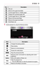 Page 5151MY	MEDIA
No.Description
	2	File List
	3	Moves to the upper level folder.
	4	Current page/Total no. of folder pages
	5	Displays the remaining battery life.
	6	Current page/Total no. of file pages
	7	Moves to the top level folder.
	8	Moves to the upper level folder.
	9	Exits Music List.
5 Control playback by using the following buttons.
00380036002500030036003700330044004A0048000300140012001400270055004C005900480014
Q.MENU00130013001500110003001000030025001300150011005000530016
00330044004A0048...