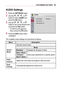 Page 6363CUSTOMIZING	SETTINGS
AUDIO	Settings
1 Press the SETTINGS button.
2 Use the  ,  ,  , or  button to select AUDIO and press the OK button.
3 Use the  ,  ,  , or  button to set up the desired item and press the OK button. -To return to the previous menu, press the  button.
4 Press the EXIT	button when completed.
002400380027002C0032
	
• 00360052005800510047000300300052004700480003 001D000300360057004400510047004400550047
	
• 0026004F004800440055000300390052004C004600480003002C002C
	
•...