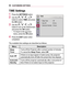 Page 6464CUSTOMIZING	SETTINGS
TIME	Settings
1 Press the SETTINGS button.
2 Use the  ,  ,  , or  button to select TIME and press the OK button.
3 Use the  ,  ,  , or  button to set up the desired item and press the OK button. -To return to the previous menu, press the  button.
4 Press the EXIT	button when completed.
0037002C00300028
	
• 0036004F00480048005300030037004C0050004800550003 001D0003003200490049
	
• 002400580057005200030032004900490003 001D00030019001300030050004C00510011
	
•...