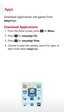 Page 11apps 
Download applications and games from 
easyedge.
Download Applications 1.    From the home screen, press  for Menu.
 2.  Press 
 for easyedge (5).
 3.  Press 
 for easyedge Shop.
 4.   Choose to view the catalog, search for apps, or 
learn more about easyedge.  