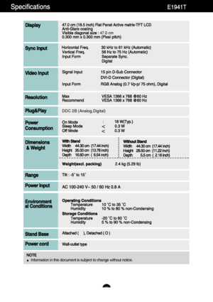 Page 232247.0cm:NOTE
Information in this document is subject to change without notice.<
< DDC 2B (Analog,Digital) 