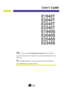 Page 1Make sure to read the Important Precautionsbefore using the
product. Keep the Users Guide(CD) in an accessible place for future
reference.
See the label attached on the product and give the information to
your dealer when you ask for service.
E1940T
E2040T
E2240T
E2340T
E1940S
E2040S
E2240S
E2340S
User’s Guide
 