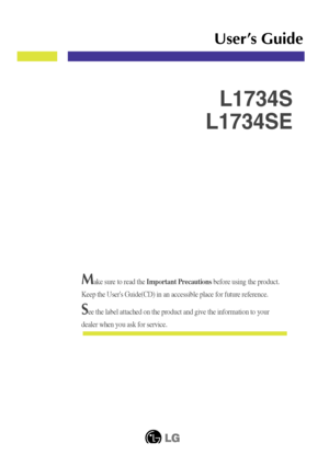 Service Manual Монитор Lg Flatron L1734S