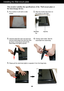 Page 22A21
Installing the Wall mount plate
This monitor satisfies the specifications of the  Wall mount plate or
the interchange device.
1.Put a cushion or soft cloth on aflat
surface.2.Place the monitor face Down on
the cushion or soft cloth.
3.Hold the Head Part with one hand and
hold the Stand Base Part with the other
as shown in the picture and pull the
Stand Base Part lightly upward  
5.Please pull the stand body lightly to separate it from the hinge body. 
Stand Base
PartHead Part
4.Pushing Latch inside,...