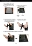 Page 5A4
Connecting the Display
Disassembling the stand
1.Put a cushion or soft cloth on aflat
surface.2.Place the monitor face Down on
the cushion or soft cloth.
3.Hold the Head Part with one hand and
hold the Stand Base Part with the
other as shown in the picture and pull
the Stand Base Part lightly upward  
5.Please pull the stand body lightly to separate it from the hinge body. 
Stand Base
PartHead Part
4.Pushing Latch inside, Take the
stand base from stand body.
 