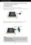 Page 4Connecting the Display
A3
Important
This illustration depicts the general model of connection. Your monitor may differ from
the items shown in the picture.
Do not carry the product upside down holding only the stand base. The product may
fall and get damaged or injure your foot.
Before setting up the monitor, ensure that the power to the monitor, the computer
system, and other attached devices is turned off.
Connecting the stand 
1. Place the monitor with its front facing downward on a soft cloth....