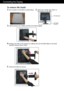 Page 6Connecting the Display
A5
1.Put a cushion or soft cloth on a flat surface.
To remove the Stand: 
2. 
Place  the  monitor  face  down  on
the cushion or soft cloth.     
3.Hold the product as it follows and lift up the Stand slightly.
4.Change your hold on the product as it follows and turn the Stand Base in the arrow
direction until you hear a "click."
5.Pull out the Stand to remove.
The Head part
The Stand 
base part
*ownloadedMfromM•anual•onitorvcomM•anuals 