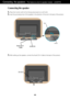 Page 4A3
Connecting the speaker
1. 
Place the monitor with its front facing downward on a soft cloth.
2. nsert the protruding hook of the speaker in the direction of the slot in\
 the back of the product.
Connecting  the speakers - The feature is only for speaker models - L204WTM
DC-OUTD-SUB
DVI-D
AC-IN DC-OUT
D-SUB
DVI-D
AC-IN
DC-OUTD-SUB
DVI-D
AC-IN DC-OUT
D-SUB
DVI-D
AC-IN
Hook
Slot
Audio DC-In
CableAUDIO IN
3. After setting up the speaker, connect the Audio DC-In Cable to the back \
of the product. 
DC-OUT...