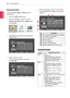 Page 46ENGLISH
46ENTERTAINMENT
Browsing files
Access	the	Photo,	Music	or	Movie	lists	and	
browse	files.
1	 Connect	a	USB	storage	device.
2	 Press	the	Navigation	buttons	to	scroll	to	
PHOTO LIST,	MUSIC LIST	or	MOVIE LIST 
and	press	OK.
3	 Select	Drive1	to	access	the	connected	USB	
storage	device
4	 Select	a	folder	you	want.
-	To	return	to	the	previous	level,	select	
	Up Folder.
PHOTO LIST
Photo List
Photo List
USB
USB
Up Folder
Up Folder
Drive 1
Drive 1
Drive 1
SG 001SG 003SG 002SG 004
Page 1/1
Page 1/1
No...