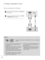 Page 2322
EXTERNAL EQUIPMENT SETUP
When connecting with a DVI cable
Connect  the  DVI  output  of  the  PC  to  the D DV
VI
I-
-D
D 
 I
IN
N
jack on the set.
Connect  the  audio  cable  from  the  PC  to  the A AU
UD
DI
IO
O
I IN
N 
 (
(R
RG
GB
B/
/D
DV
VI
I)
)
sockets of the set.
2
1
NOTE!
GIf the set is cold, there may be a small “flicker” when the
set is switched on. This is normal, there is nothing
wrong with the set.
GIf possible, use the 1920 x 1080 @ 60 Hz video mode
to obtain the best image quality for...