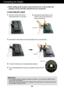 Page 4
3
Connecting the Display
IMPORTANTThis illustration depicts the general model of connection. Your monitor \
may differ from the
items shown in the picture.
Do not carry the product upside down holding only the stand base. The pr\
oduct may fall and
get damaged or injure your foot.
Before setting up the monitor, ensure that the power to the monitor, the
computer system, and other attached devices is turned off. 
Connecting the stand 
4.Tie down the Base Lock to perpendicularity direction.
5.Once...