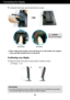 Page 6
5
Connecting the Display

Before setting up the monitor, ensure that the power to the monitor, the\
 computer
system, and other attached devices is turned off. 
Positioning your display
1.Adjust the position of the panel in various ways for maximum comfort.Tilt Range : -5˚~20˚                            
ERGONOMIC
It is recommended that in order to maintain an ergonomic and comfortable\
 viewing position,
the forward tilt angle of the monitor should not exceed 5 degrees.
5.Pushing the PUSH button, take...