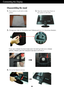 Page 5
A4
Connecting the Display
Disassembling the stand
1.Put a cushion or soft cloth on aflat
surface.
3.Change your lock on the product as it follows and turn it in the arrow d\
irection.
2.Place the monitor face Down on
the cushion or soft cloth.

If you cant release the stand base even the locking knob is at a releas\
e
position, Please push the indicated knob down and retry it.

4.Pull out the Stand to remove.
 