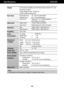 Page 20A19
Specifications W2230S
NOTE
Information in this document is subject to change without notice.
Display
Sync Input
Video Input
Resolution
Plug&Play
Power
Consumption
Dimensions
& Weight
Tilt Range
Power Input
AC-DC Adapter
Environmental
Conditions
Power cord 21.53 inches (54.686 cm) Flat Panel Active matrix-TFT LCD 
Anti-Glare coating 
Visible diagonal size: 54.686 cm
0.248*0.248 mm pixel pitch
Horizontal Freq. 30 - 83 kHz (Automatic)
Vertical Freq. 56 - 75 Hz (Automatic)
Input Form Separate TTL,...