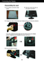 Page 5A4
Connecting the Display
Disassembling the stand
1.Put a cushion or soft cloth on aflat
surface.
3.Change your lock on the product as it follows and turn it in the arrow direction.
2.Place the monitor face Down on
the cushion or soft cloth.
If you cant release the stand base even the locking knob is at a release
position, Please push the indicated knob down and retry it.
4.Pull out the Stand to remove.
 