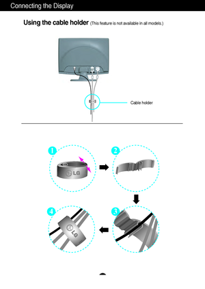 Page 8A7
Connecting the Display
N E
P O
OPEN
12
3
E P
ON
4
Using the cable holder (This feature is not available in all models.)
Cable holder
 