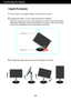 Page 6A5
Connecting the Display
1.Lift the monitor to its highest height to utilize the Pivot function.
2.Landscape & Portrait : You can rotate the panel 90o  clockwise. 
Please be cautious and avoid contact between the monitor head and the Stand 
Base when rotating the screen to access the Pivot function. If the monitor head 
touches the Stand Base, then the Stand Base could crack.
3.For detailed information, please refer to the Pivot Software CD provided.
Using the Pivot function
Stand sectionHead section
 