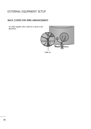 Page 1918
EXTERNAL EQUIPMENT SETUP
Tie cables together with a cable tie as shown in the
illustration.
Cable tie
BACK COVER FOR WIRE ARRANGEMENT
vownloadedwfromwManualMonitorScomwManuals 