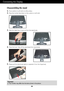 Page 5A4
Connecting the Display
Disassembling the stand
1.Put a cushion or soft cloth on a flat surface.
2.Place the monitor face down on the cushion or soft cloth.
4.Press the hook, Take off the stand base from stand body.
5.Please pull the stand body lightly to separate it from the hinge body. 
3.Slide the Cable Deco Cover out from the stand body.
ImportantYour monitor may differ from the items shown in the picture.
 