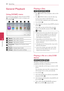 Page 384 Operating  
Operating
38
Operating4
General Playback
Using [HOME] menu
The home menu appears when you press HOME 
(). Use 
W/S/A/D  to select a category and 
press ENTER ( b).
a
[Music] - Plays audio contents. 
b [Movie] - Plays video contents. 
c [Photo] - Plays photo contents.
d [Premium] - Displays the Premium Home 
screen.
e [Input] - Changes input mode.
f [Setup] - Adjusts the system settings.
Playing a Disc
erot
1. Press B (OPEN/CLOSE), and place a disc on the 
disc tray.
2. Press B  (OPEN/CLOSE)...