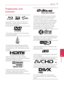 Page 69Appendix69
Appendix6
Trademarks and 
Licenses
            
Blu-ray Disc™, Blu-ray™, Blu-ray 3D™, BD-Live™, 
BONUSVIEW™ and the logos are trademarks of 
the Blu-ray Disc Association.
“DVD Logo” is a trademark of DVD Format/Logo Licensing Corporation.
Java and all Java-based trademarks and logos are trademarks or registered trademarks of Sun 
Microsystems, Inc. in the United States and other 
countries.
HDMI, the HDMI logo and High-Definition Multimedia Interface are trademarks or registered 
trademarks of...