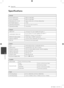 Page 36Appe\fdix36
Appendix6
Specificatio\fs
General
Power	requirementsRefer	to	main	label
Power	consumptionRefer	to	main	label
Dimensions	( W	x	\f	x	D)Approx.	360	x	62.5	x	313	mm	without	foot
Net	Weight	(Approx.)2.9	kg
Operating	temperature5	°C	to	35	°C	(41	°F	to	95	°F)
Operating	humidity5	%	to	90	%
Outputs
VIDEO	OUT1.0	V	(p-p),	75	Ω,	sync	negative,	RCA	jack	x	1
COMPONENT	 VIDEO	OUT(Y )	1.0	V	(p-p),	75	Ω,	sync	negative,	RCA	jack	x	1
(Pb)/(Pr)	0.7	 V	(p-p),	75	Ω,	RCA	jack	x	2
\fDMI	OUT	(video/audio)19	pin	(...