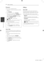 Page 264	 Operating
System Setti\fg26
\fystem \fetting3
Passwo\bd
You	can	enter	or	change	password.
1.	 Select	[Password]	on	the	[\bock]	menu	and	then	press	D.
2.	 Press	b	ENTER.
3.	 Input	a	password	and	press	b	ENTER.
	 To	change	the	password,	press	b	ENTER	when	the	[Change]	option	is	highlighted.	Input	a	password	and	press	b	ENTER.	Enter	it	again	and	press	b	ENTER	to	verify.
4.	 Press	n	HOME	to	exit	the	menu.
If	you	forget	your	password,	you	can	clear	it	
using	the	following	steps:
1.	 Select	the	[Setup]	menu...