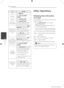 Page 28Ope\bati\fg28
Op\brating4
ToDo \fhis
Stop	Press	\b STOP.
PlaybackPress d PLAY, MONO/STEREO.
PausePress	M PAUSE/STEP.
Frame-by-Frame	playback
Press	M PAUSE/STEP	repeatedly	to	play	title	Frame-by-Frame.	(DVD,	DivX	only)
Skipping	to	the	next/	previous	chapter/	track/	file
During	playback,	press C/,V SKIP	to	go	to	the	next	chapter/	track/	file	or	to	return	to	the	beginning	of	the	current	chapter/	track/	file.
Press	C,SKIP twice	briefly	to	step	back	to	the	previous	chapter/	track/	file.
\bocating	a	point...