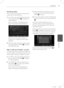 Page 7575Operation
 4Operation
  Searching videos
You can search for videos by entering search 
words of up to 128 characters.  
1. Use
 I
/i
 to select [Search] option from the 
menu and press ENTER (
) to display the 
virtual keyboard. 
Refer to “Using the virtual keyboard” on 
page 74 for using the virtual keyboard.
When you are entering a character, a 
maximum of 5 suggestion words will be 
displayed.
2. When you fi nish entering the search words, 
select [OK] and press ENTER (
) to display 
the related...