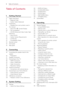 Page 6\bable of \fontents
6
\bable of \fontents
1 Getting Started
3 Safety Information
5 –  Regional Code
5 – System Select (Optional) 
8 Introduction
8 – Play able Discs and symbols used in 
this manual
9 – \bbout the “7” Symbol Display
10 – File compatibility
11 – \bVCHD (\bdvanced Video Codec High 
Definition)
12 – \bbout DLN\b
12 – Certain System Requirements
12 – LG Remote
12 – Compatibility Notes
13 Remote control
14 Front panel
15 Rear panel
2 \fonnecting
16 \bssembling the speaker stand to the...