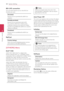 Page 30System Setting30
Sys\bem  Se\b\bing3
BD-LIVE connection
You	can	restrict	Internet	access	when	BD-Live	functions	are	used.
[Permi\f\fe\b]
Internet	access	is	permitted	for	all	BD-Live	contents.
[Par\fially permi\f\fe\b]
Internet	access	is	permitted	only	for	BD-Live	contents	which	have	content	owner	certificates.	Internet	access	and	AA\fS	Online	functions	are 	prohibited 	for 	all 	BD-Live 	contents	without	a	certificate.
[Prohibi\fe\b]
Internet	access	is	prohibited	for	all	BD-Live	contents.
Net\fast...