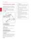 Page 18Connecting18
Connecting2
Positioning the system
The following illustration shows an example of positioning the system. Note that the illustrations in these instructions differ from the actual unit for explanation purposes. For the best possible surround sound, all the speakers other than the subwoofer should be placed at the same distance from the listening position (
AB
D
D
E
E
F
F
AAA
A
A
G
G
C
C
ABA).
A B
D
D
E
E
F
F
AAA
A
A
G
G
C
C
ABA
A B
D
D
E
E
F
F
AAA
A
A
G
G
C
C
ABA Front left speaker (L)/ 
A B...