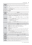 Page 31LG T V | Manual de Instruções
31Conﬁ gurações
Edição de 
CanalEfetue adições e exclusões de canais do mapa de canais sintonizados.
Notas
 äA sintonização deverá ser executada novamente se houver alteração nas cone-
xões.  
 äO número máximo de canais disponíveis na memória são 500, se disponível 
pela emissora.
 äEm Programação Manual, canais excluídos não serão acessados com o uso das 
teclas CH .
Ajustes de Imagem
Ajuste Descrição
Formato 
da TelaSelecione a forma como a imagem analógica 4:3 é...